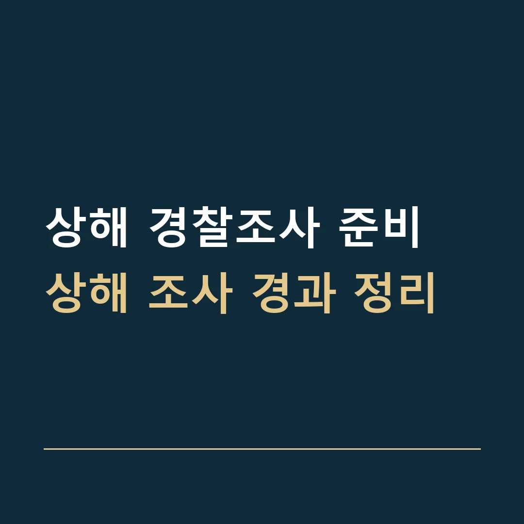 상해 경찰조사 준비 · 상해 조사 경과 정리
