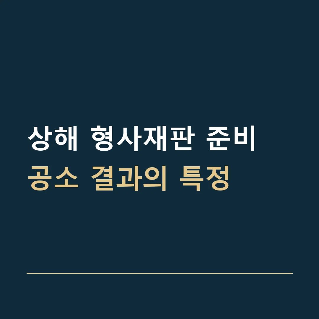 상해 형사재판 준비 · 공소 결과의 특정