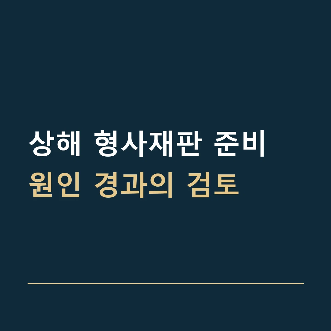 상해 형사재판 준비 · 원인 경과의 검토