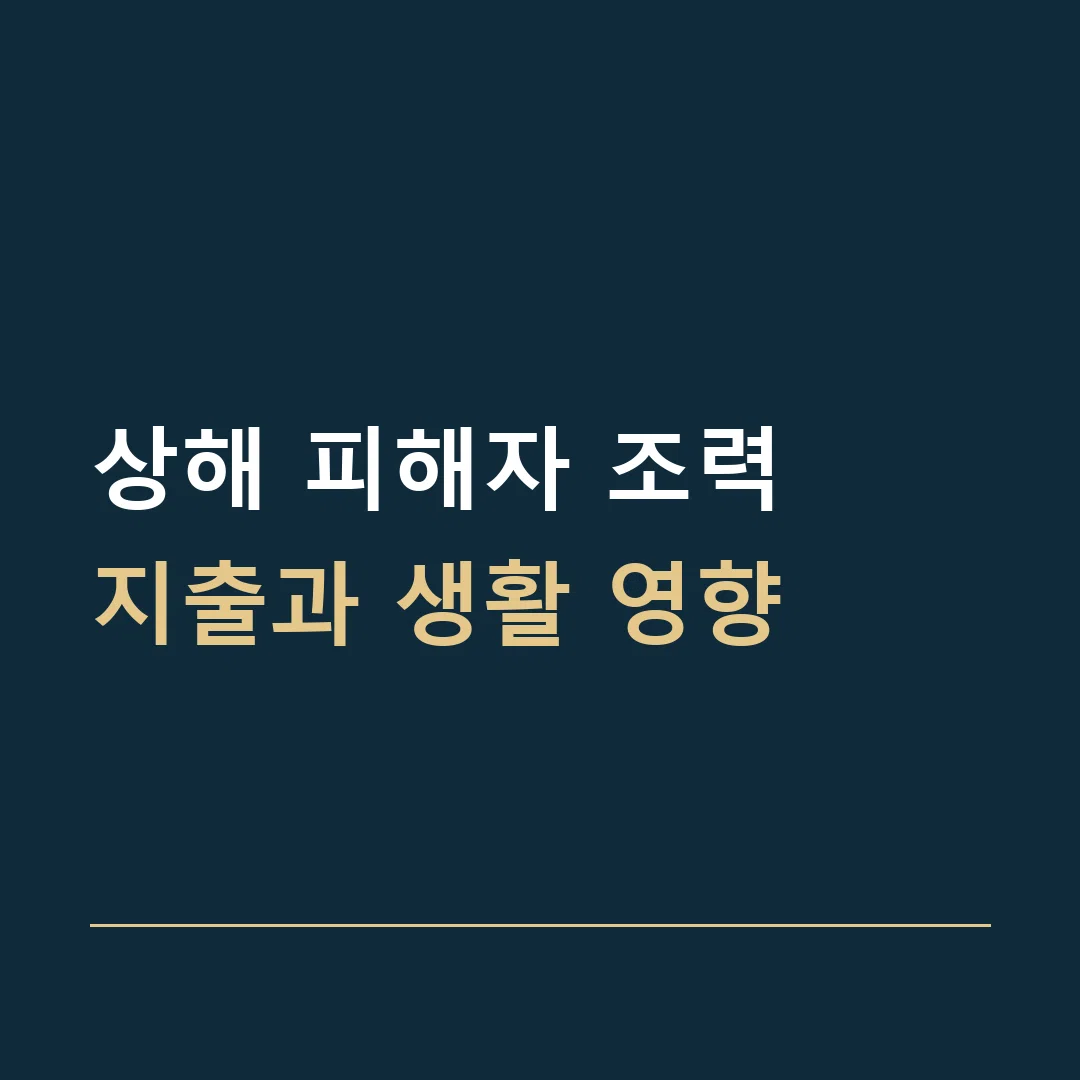 상해 피해자 조력 · 지출과 생활 영향
