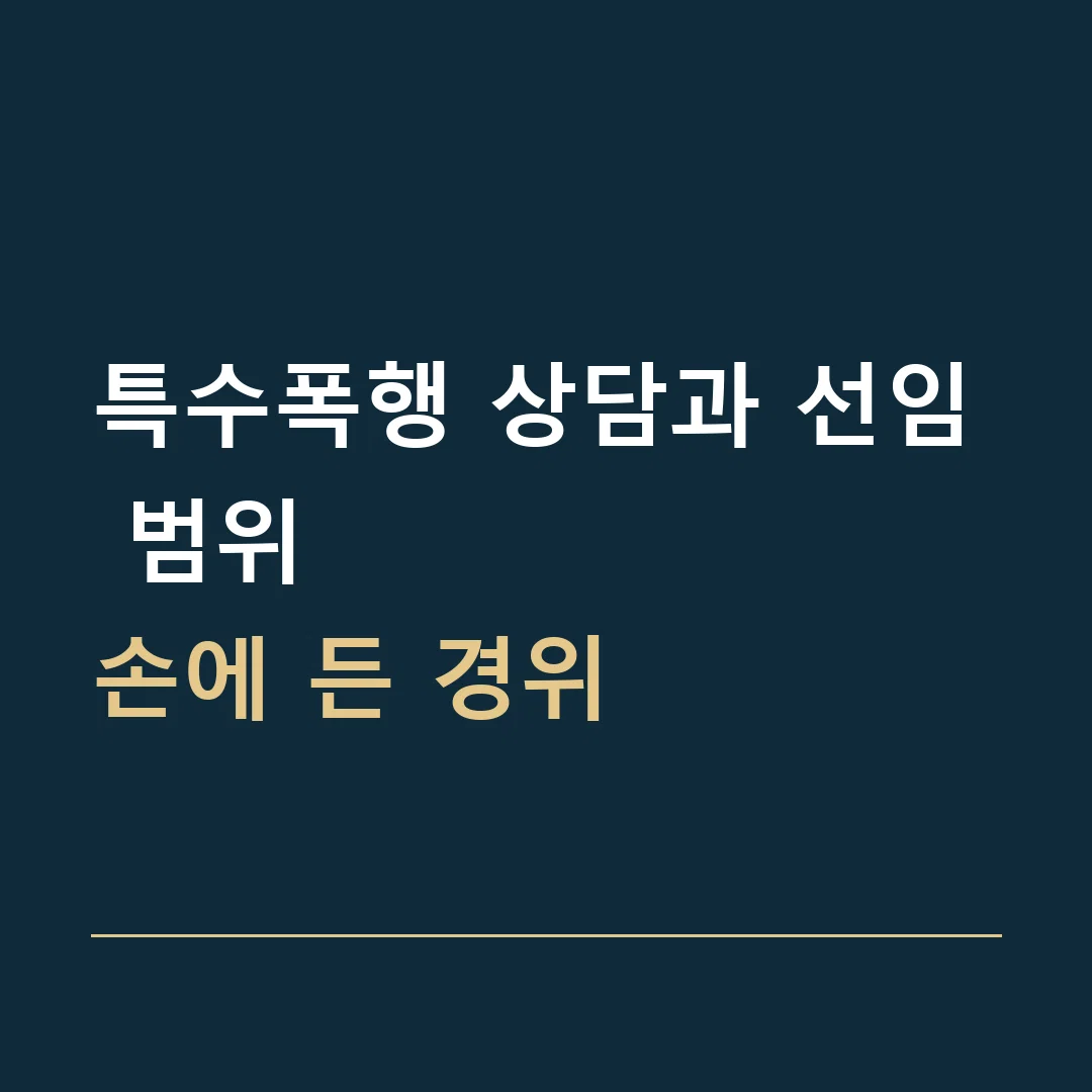 특수폭행 상담과 선임 범위 · 손에 든 경위