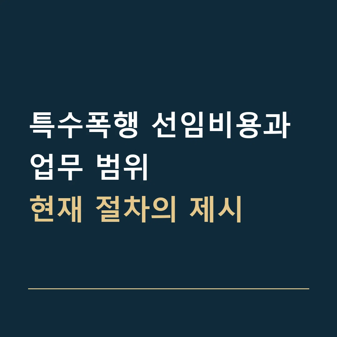 특수폭행 선임비용과 업무 범위 · 현재 절차의 제시