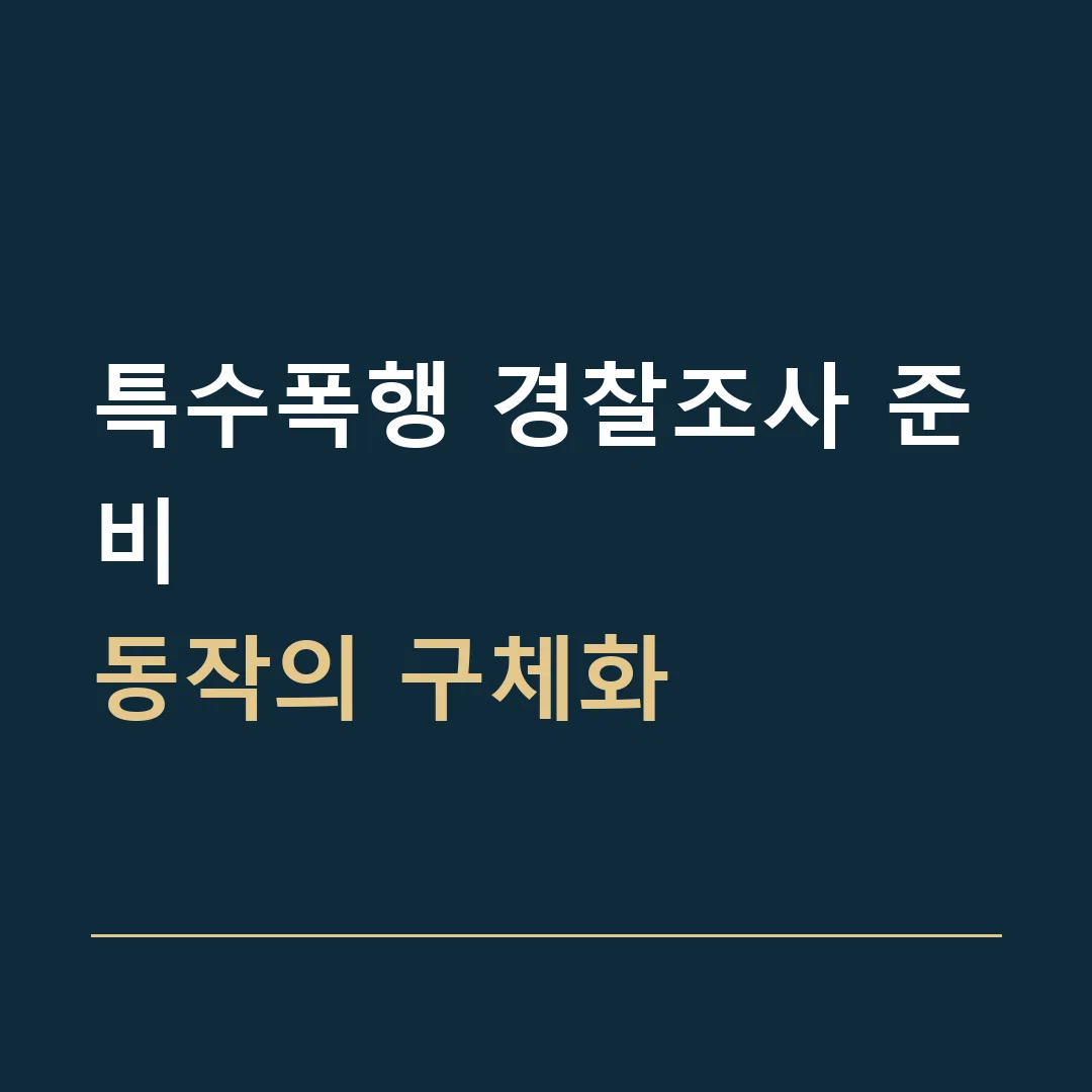 특수폭행 경찰조사 준비 · 동작의 구체화