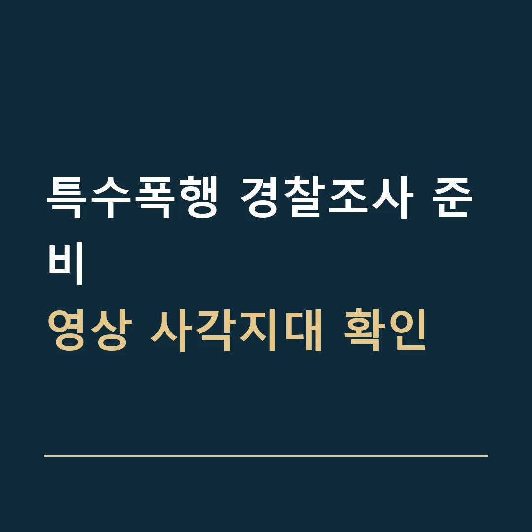 특수폭행 경찰조사 준비 · 영상 사각지대 확인