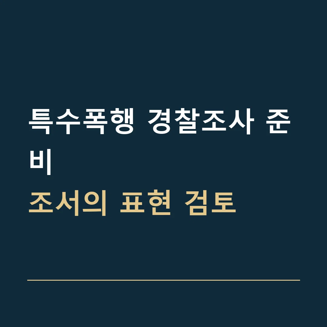 특수폭행 경찰조사 준비 · 조서의 표현 검토