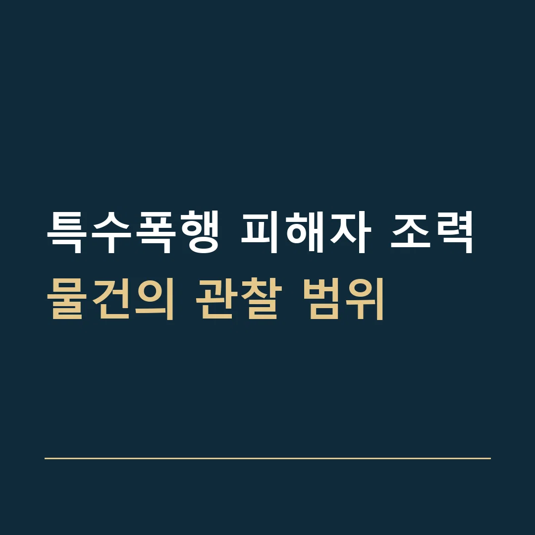 특수폭행 피해자 조력 · 물건의 관찰 범위