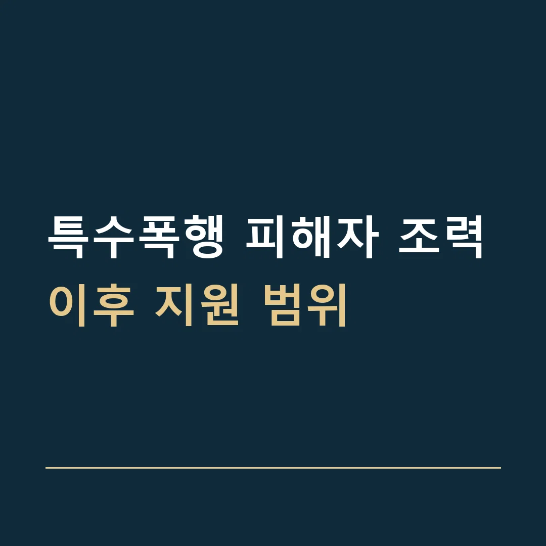 특수폭행 피해자 조력 · 이후 지원 범위