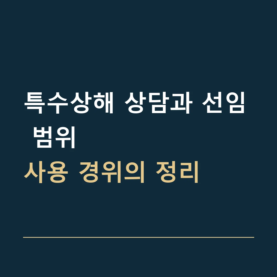 특수상해 상담과 선임 범위 · 사용 경위의 정리