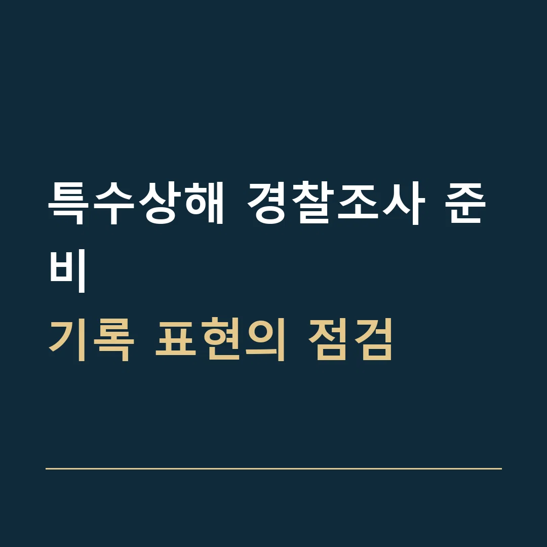 특수상해 경찰조사 준비 · 기록 표현의 점검