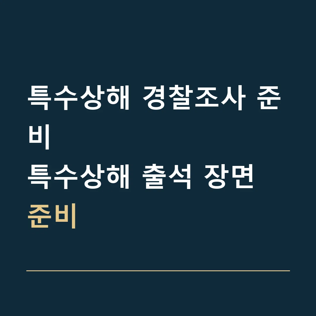 특수상해 경찰조사 준비 · 특수상해 출석 장면 준비