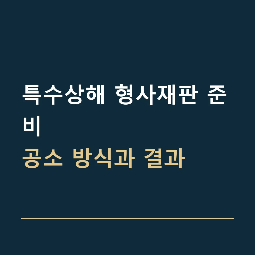 특수상해 형사재판 준비 · 공소 방식과 결과