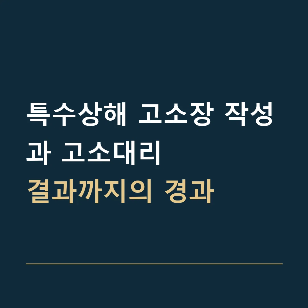 특수상해 고소장 작성과 고소대리 · 결과까지의 경과