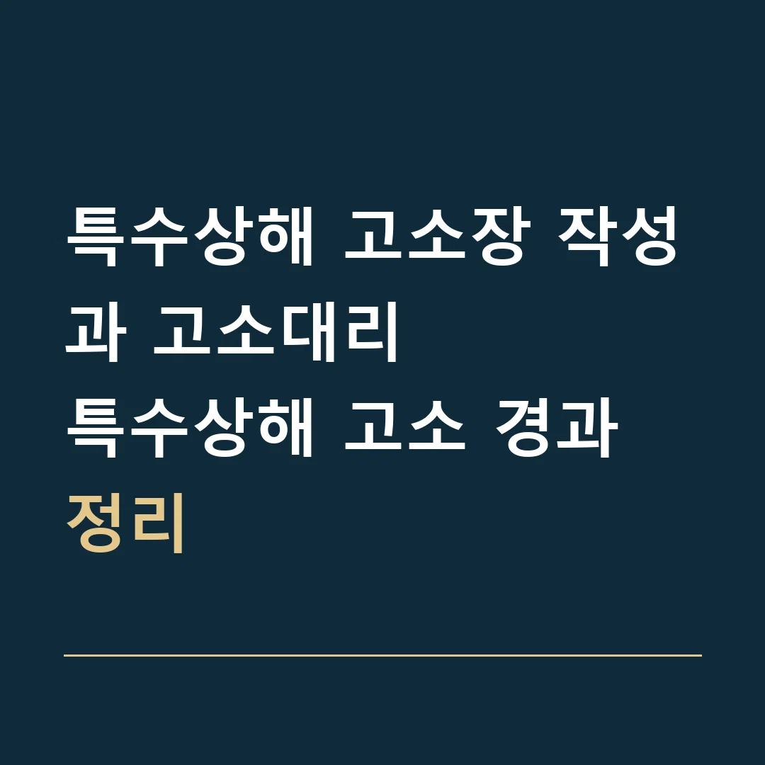 특수상해 고소장 작성과 고소대리 · 특수상해 고소 경과 정리