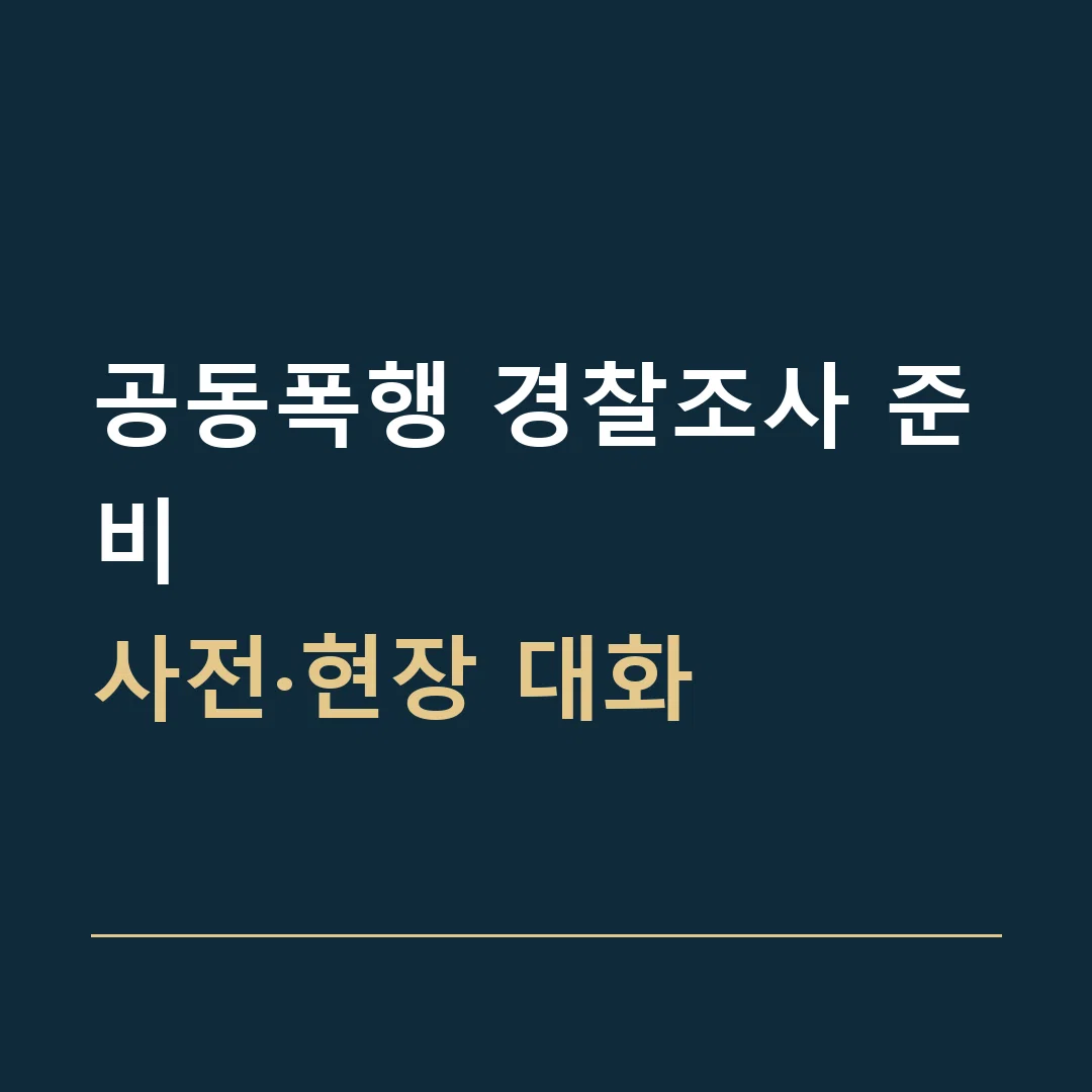 공동폭행 경찰조사 준비 · 사전·현장 대화
