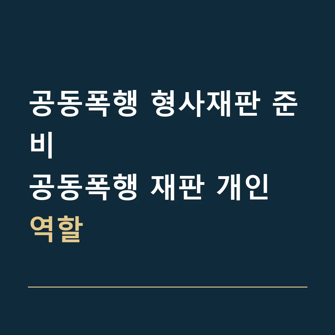 공동폭행 형사재판 준비 · 공동폭행 재판 개인 역할