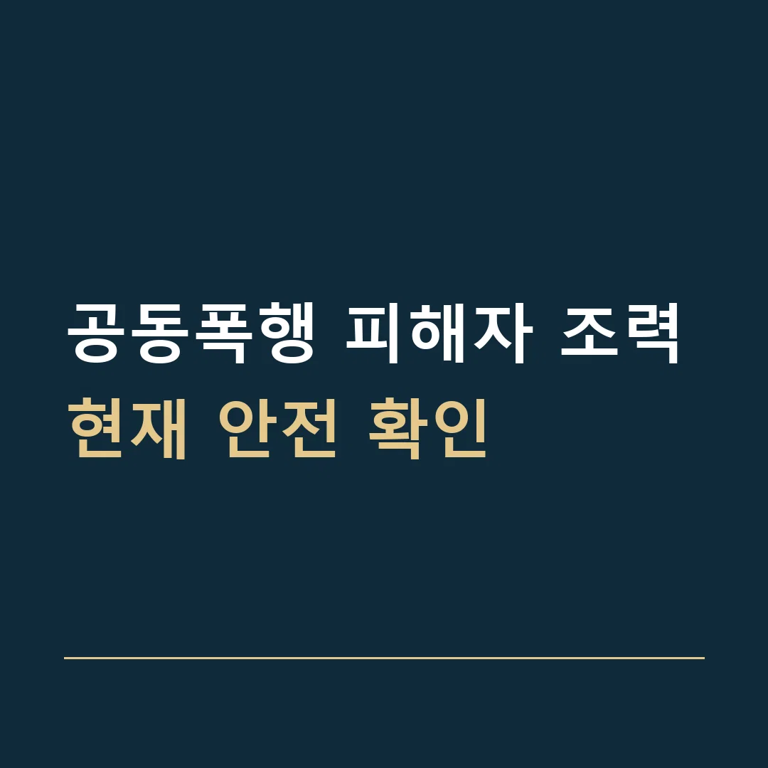 공동폭행 피해자 조력 · 현재 안전 확인