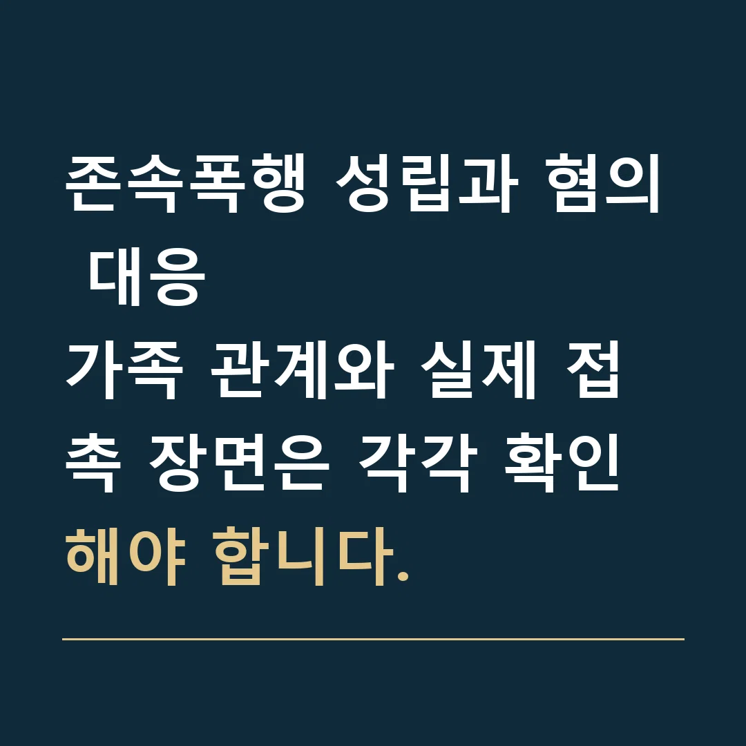 존속폭행 성립과 혐의 대응 · 가족 관계와 실제 접촉 장면은 각각 확인해야 합니다.