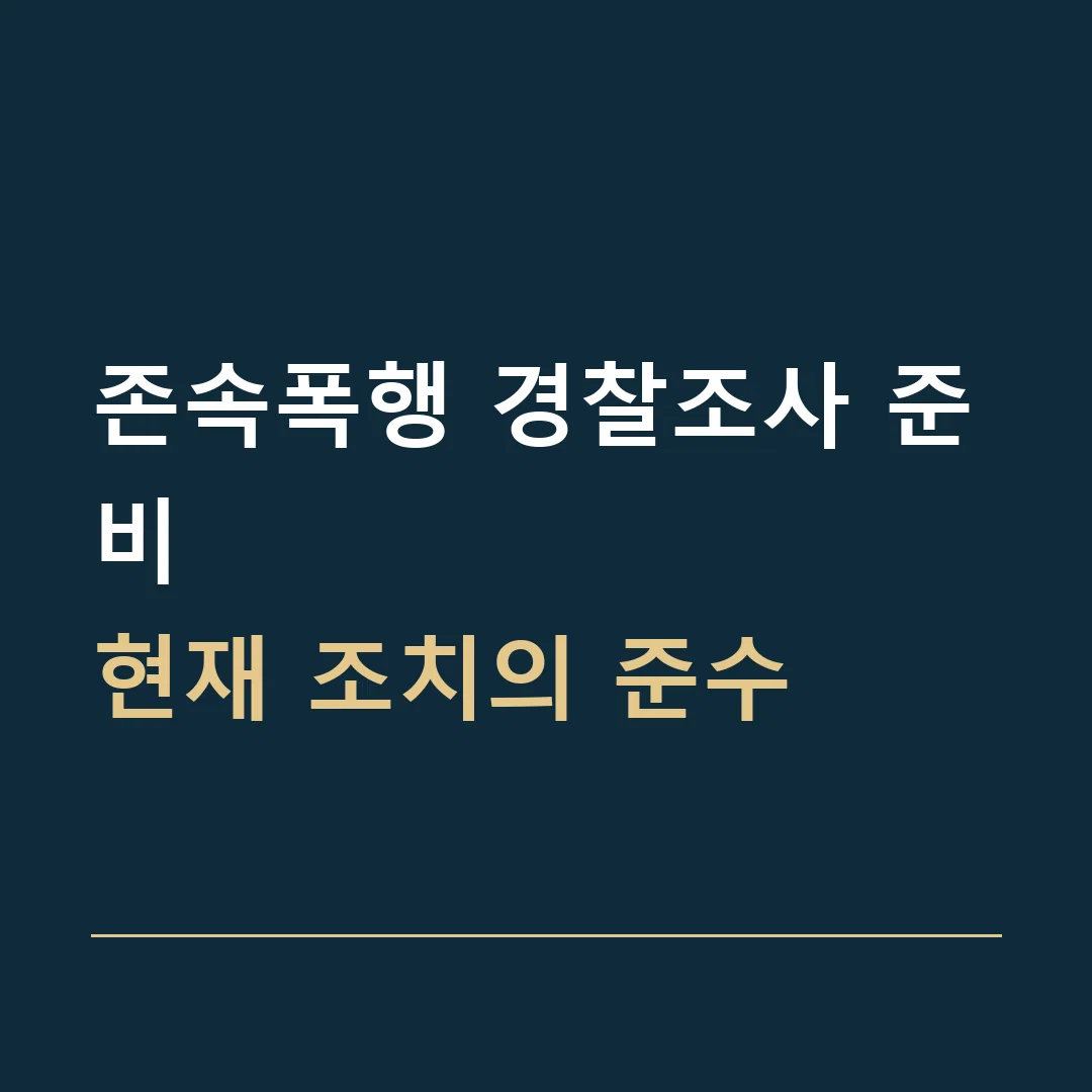 존속폭행 경찰조사 준비 · 현재 조치의 준수