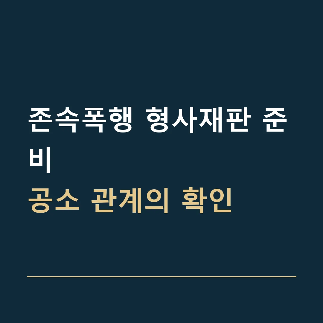 존속폭행 형사재판 준비 · 공소 관계의 확인