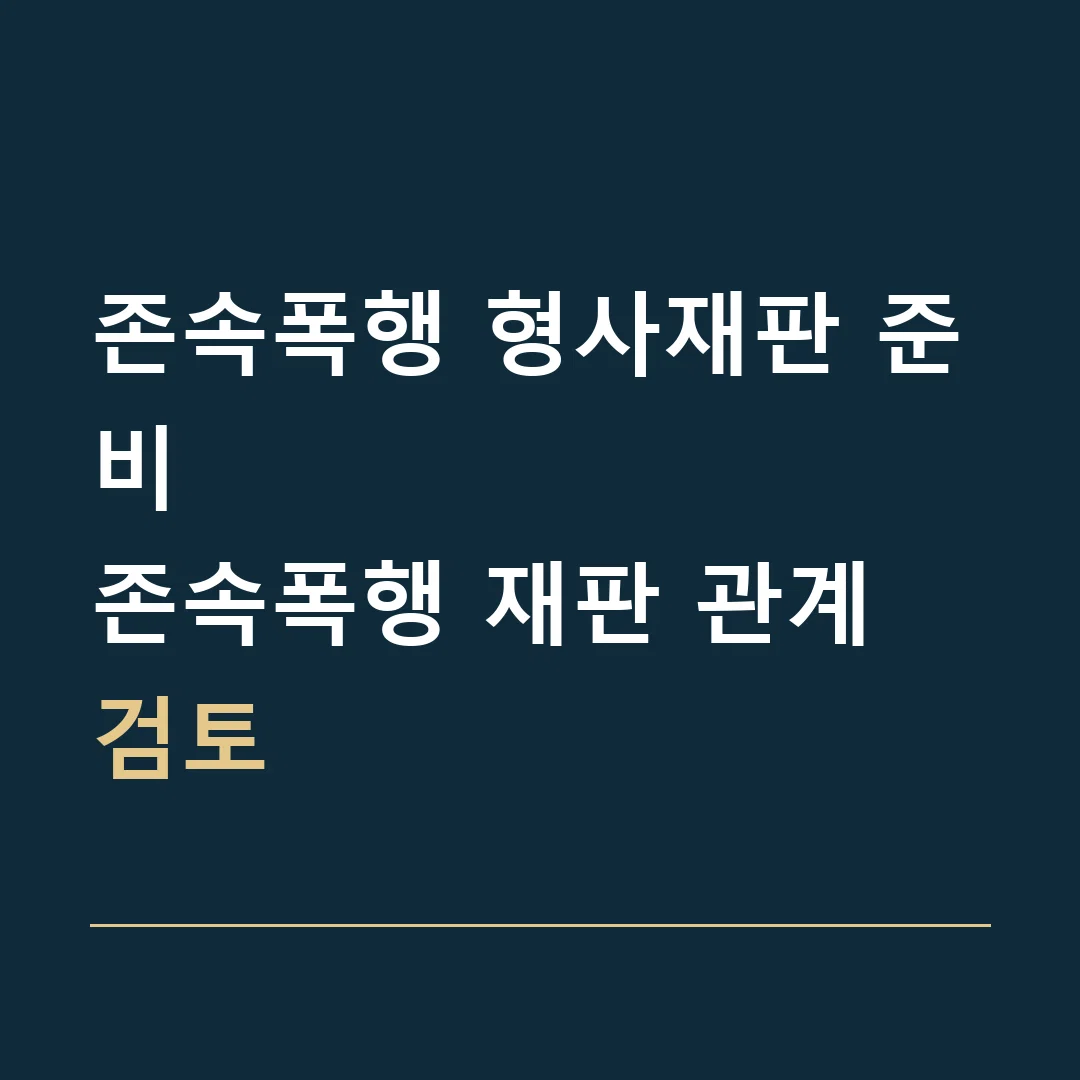 존속폭행 형사재판 준비 · 존속폭행 재판 관계 검토