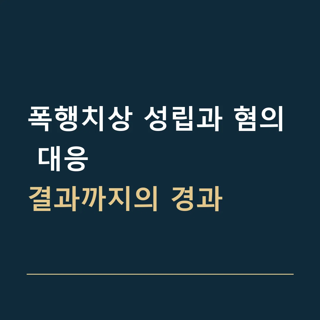 폭행치상 성립과 혐의 대응 · 결과까지의 경과