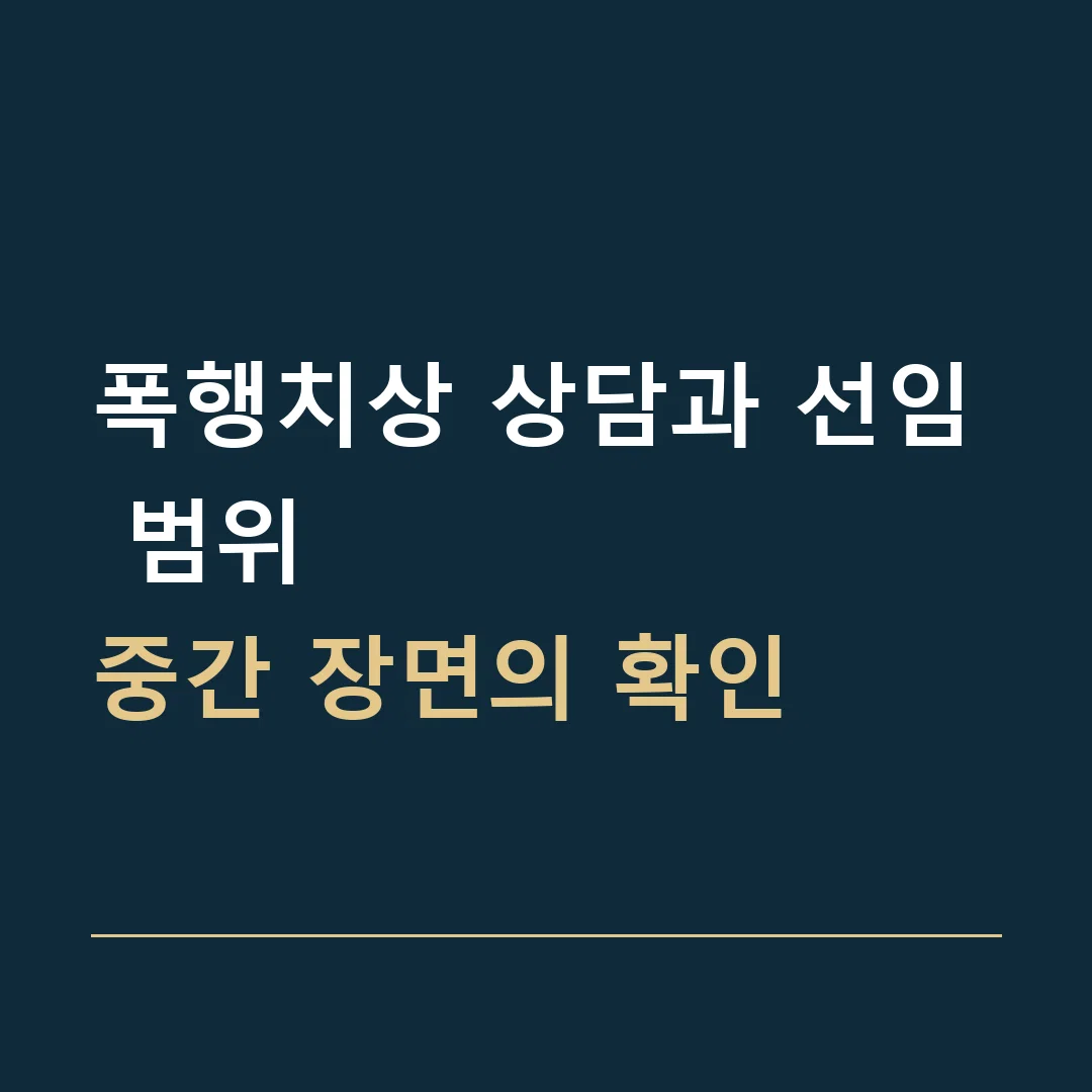폭행치상 상담과 선임 범위 · 중간 장면의 확인