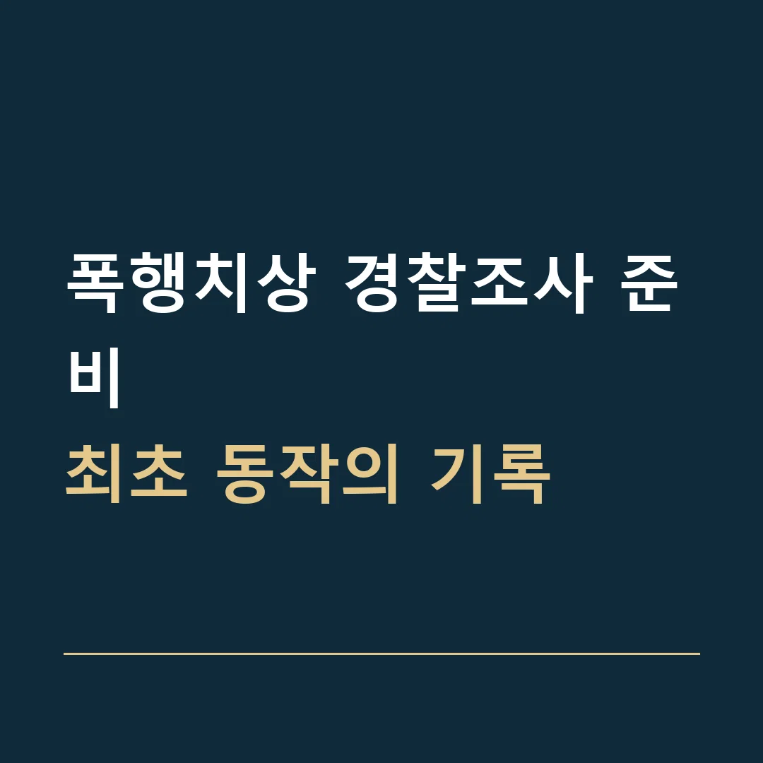폭행치상 경찰조사 준비 · 최초 동작의 기록