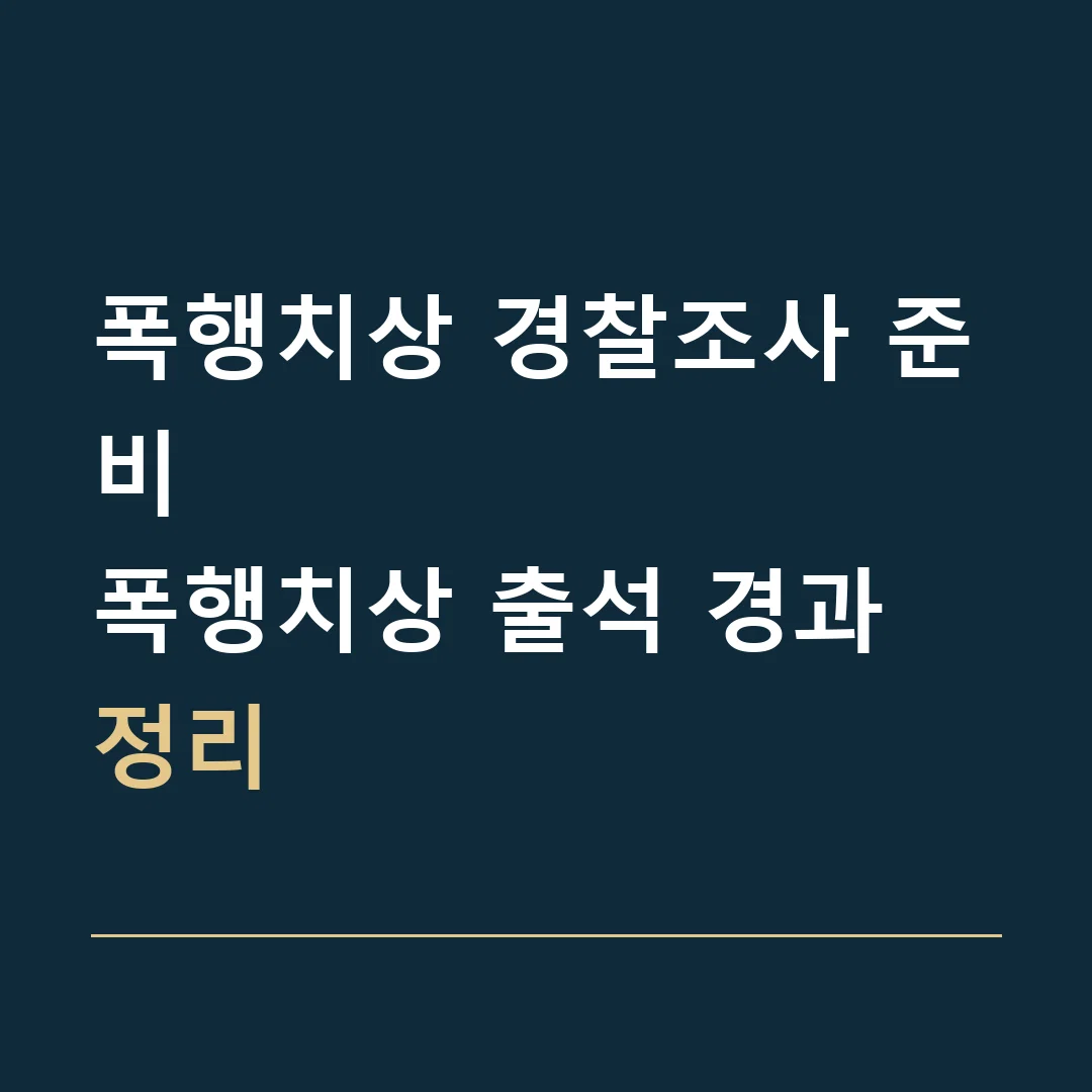 폭행치상 경찰조사 준비 · 폭행치상 출석 경과 정리