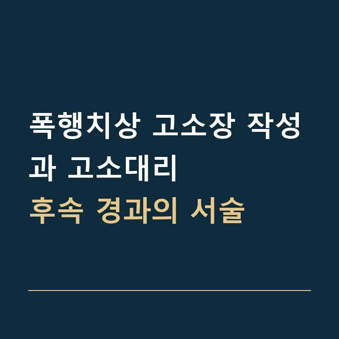 폭행치상 고소장 작성과 고소대리 · 후속 경과의 서술