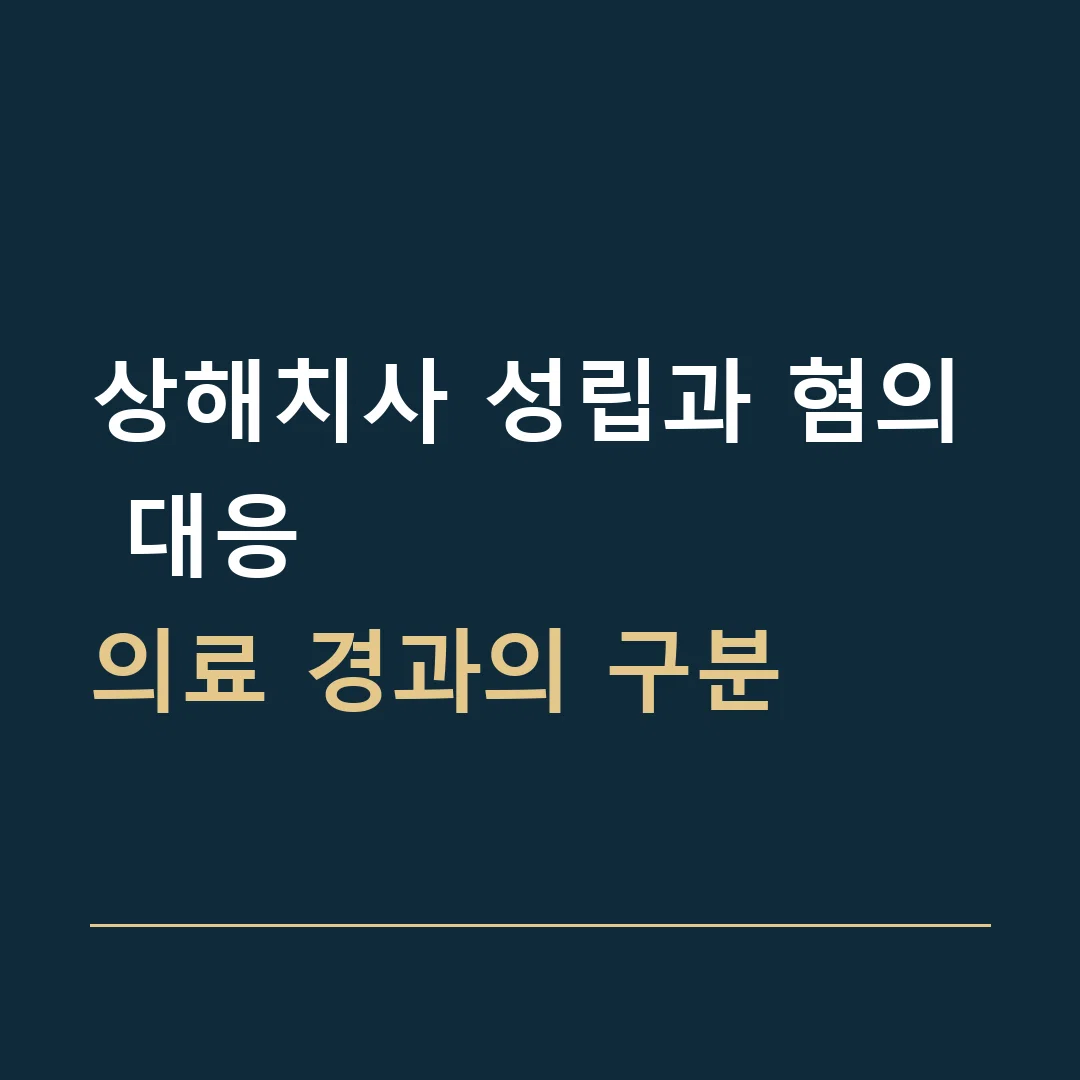 상해치사 성립과 혐의 대응 · 의료 경과의 구분