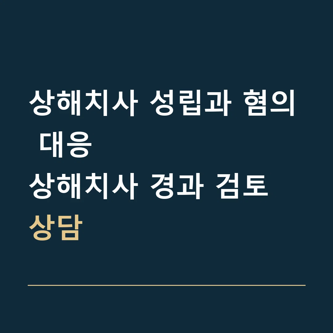 상해치사 성립과 혐의 대응 · 상해치사 경과 검토 상담