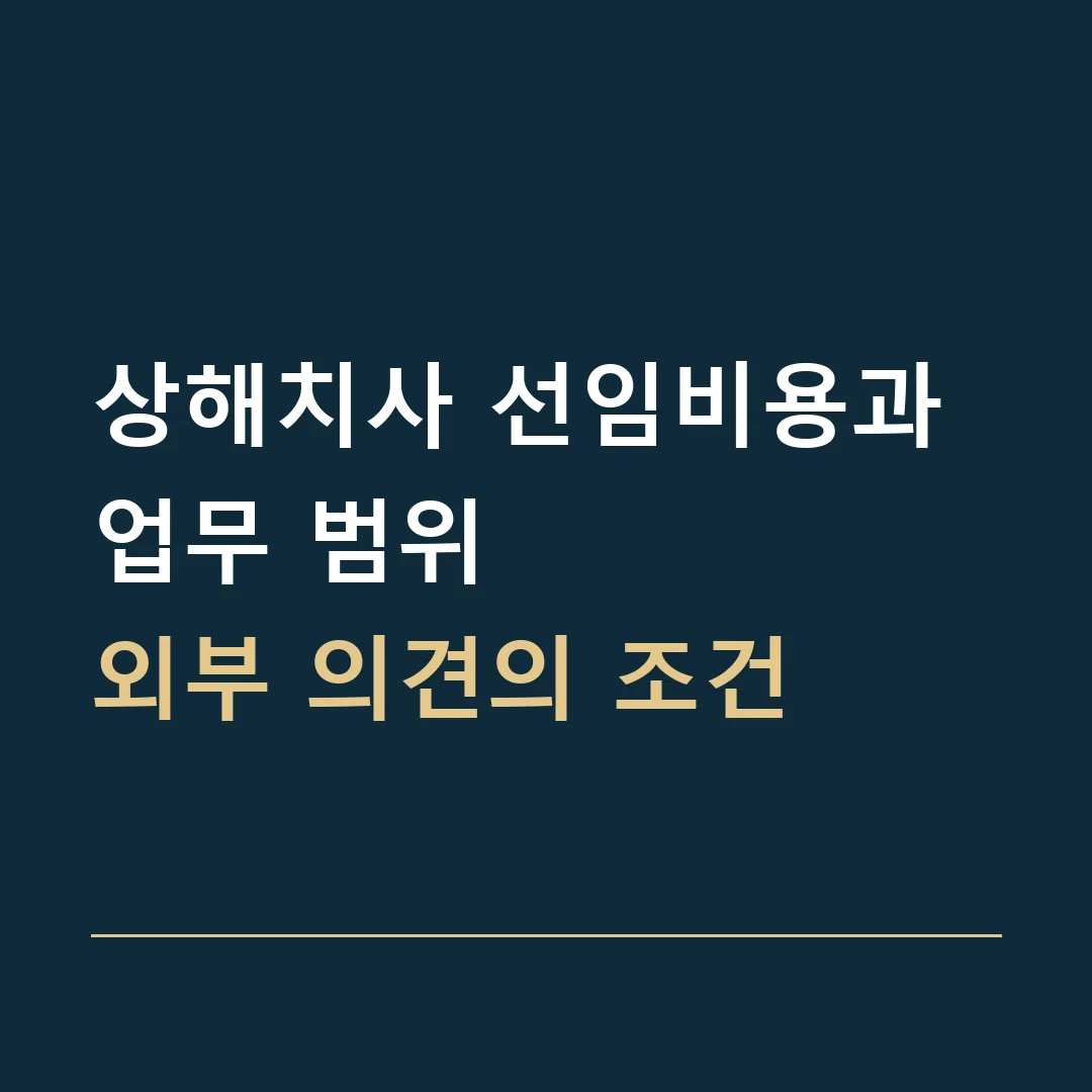 상해치사 선임비용과 업무 범위 · 외부 의견의 조건