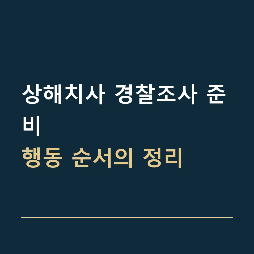 상해치사 경찰조사 준비 · 행동 순서의 정리