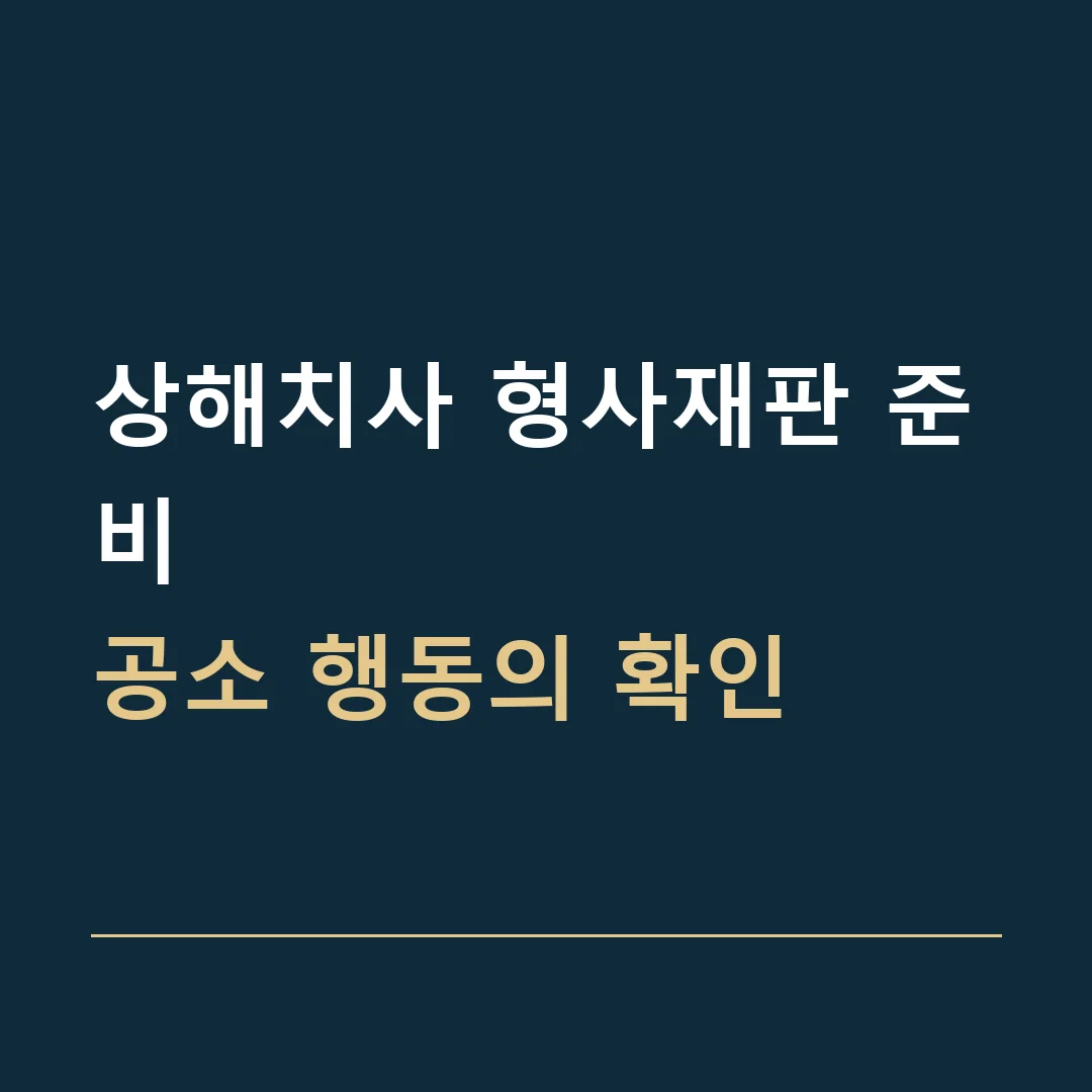 상해치사 형사재판 준비 · 공소 행동의 확인