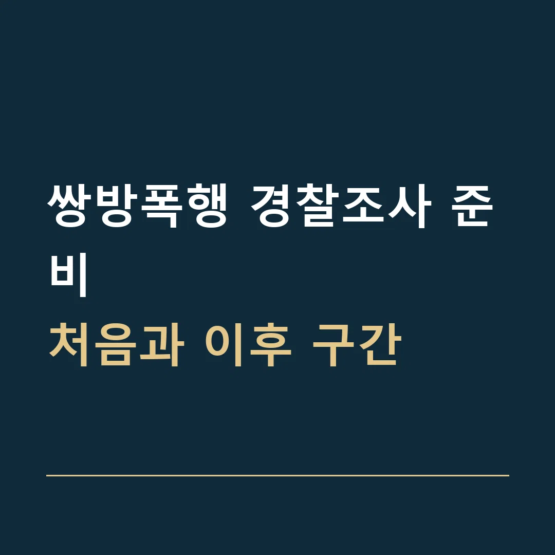 쌍방폭행 경찰조사 준비 · 처음과 이후 구간