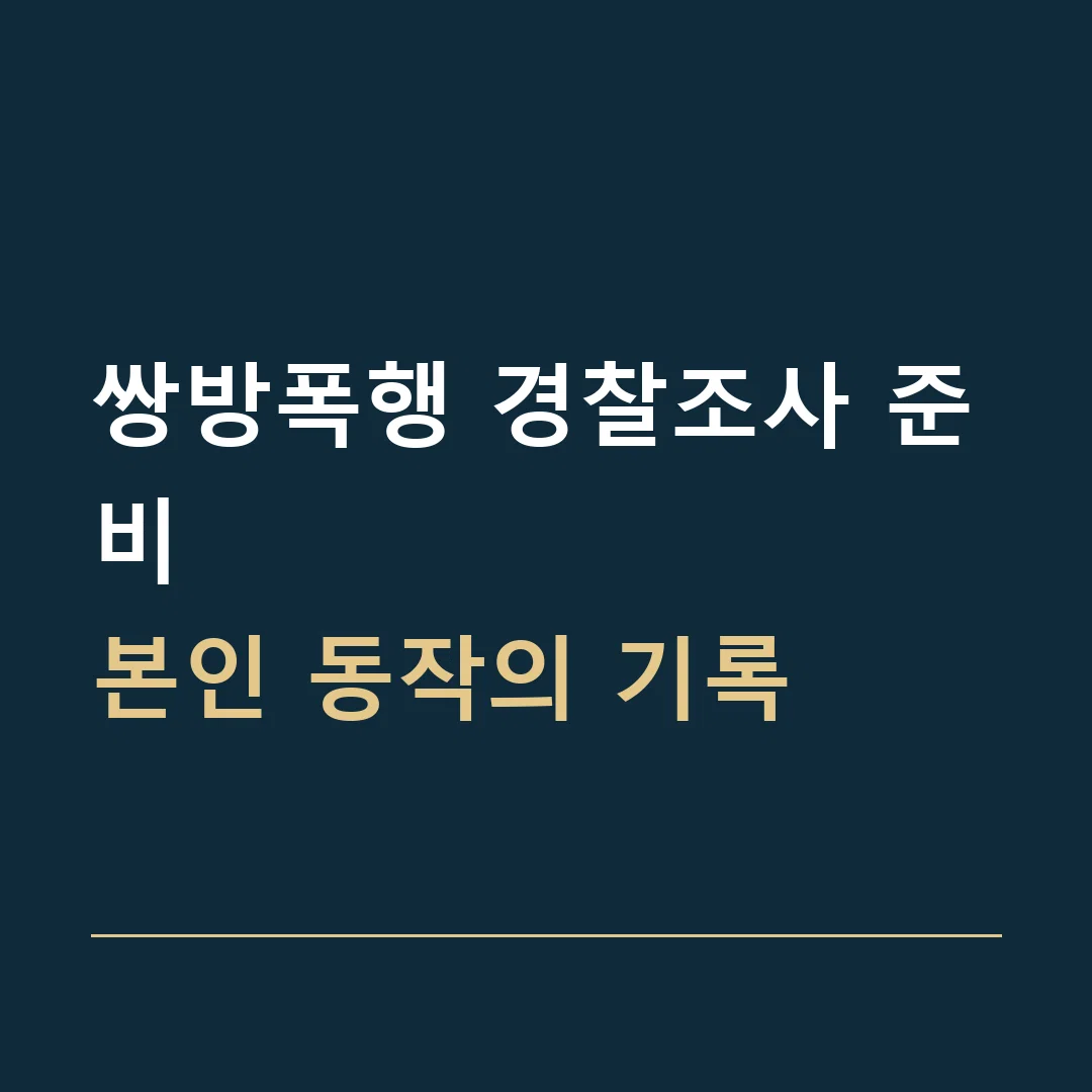 쌍방폭행 경찰조사 준비 · 본인 동작의 기록