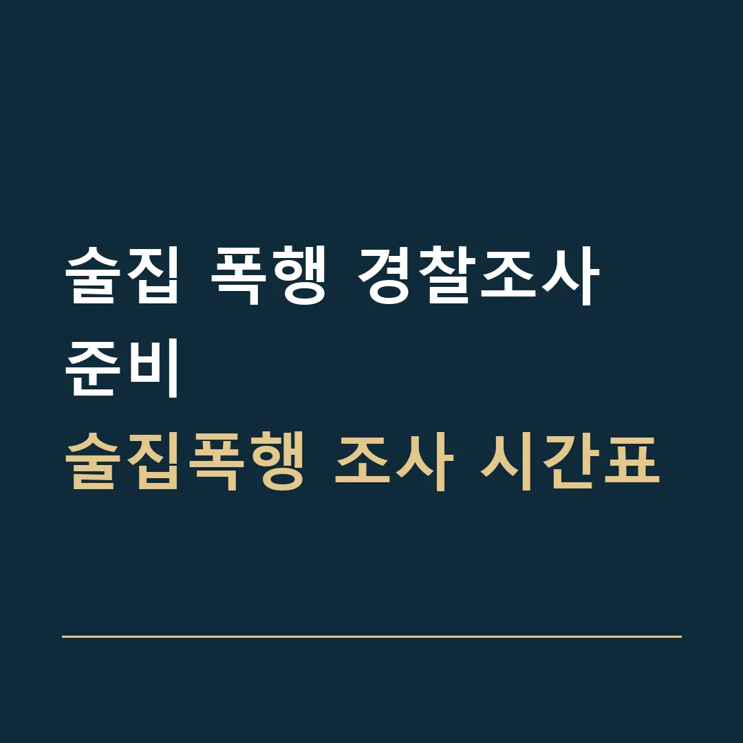 술집 폭행 경찰조사 준비 · 술집폭행 조사 시간표