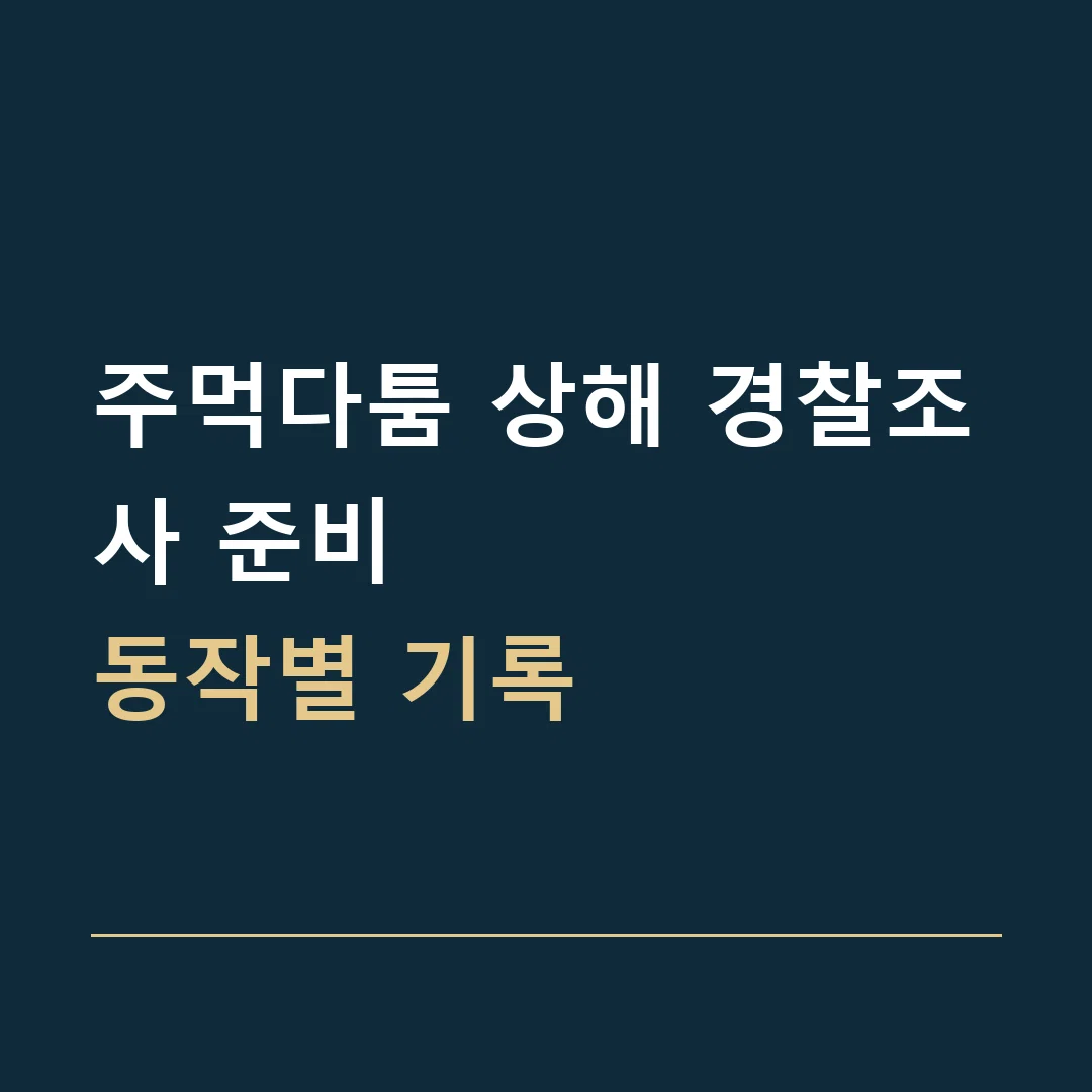 주먹다툼 상해 경찰조사 준비 · 동작별 기록