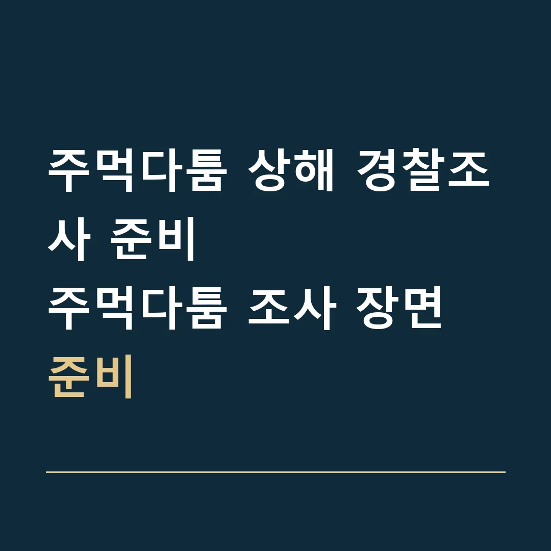 주먹다툼 상해 경찰조사 준비 · 주먹다툼 조사 장면 준비