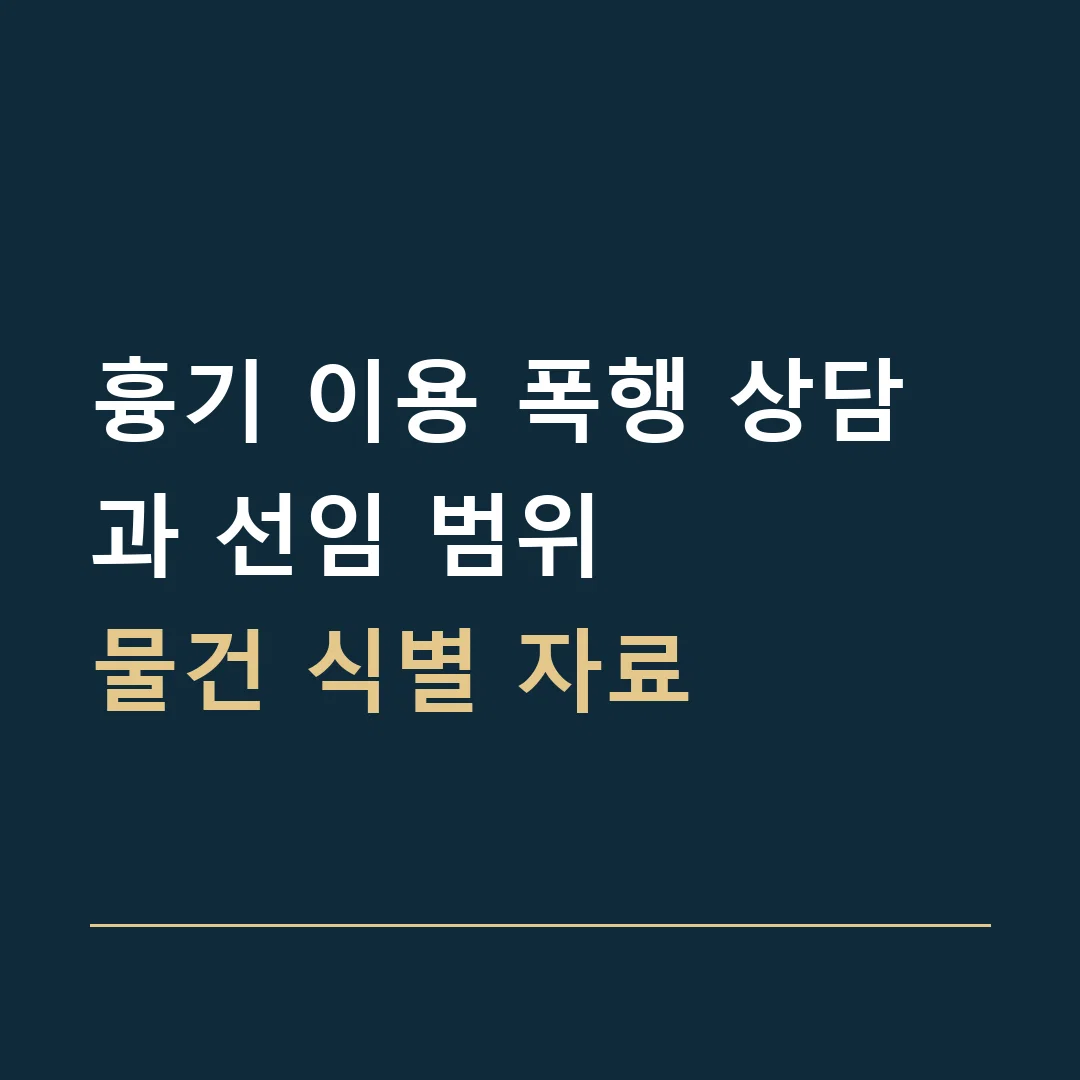 흉기 이용 폭행 상담과 선임 범위 · 물건 식별 자료
