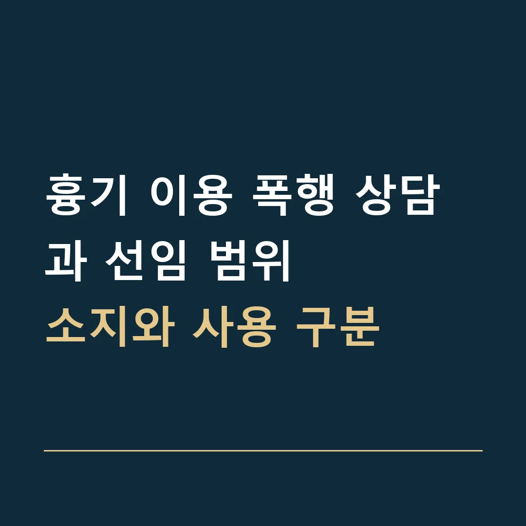 흉기 이용 폭행 상담과 선임 범위 · 소지와 사용 구분
