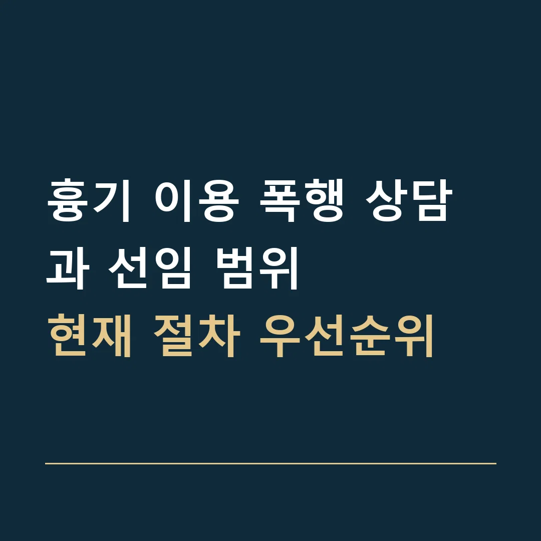 흉기 이용 폭행 상담과 선임 범위 · 현재 절차 우선순위