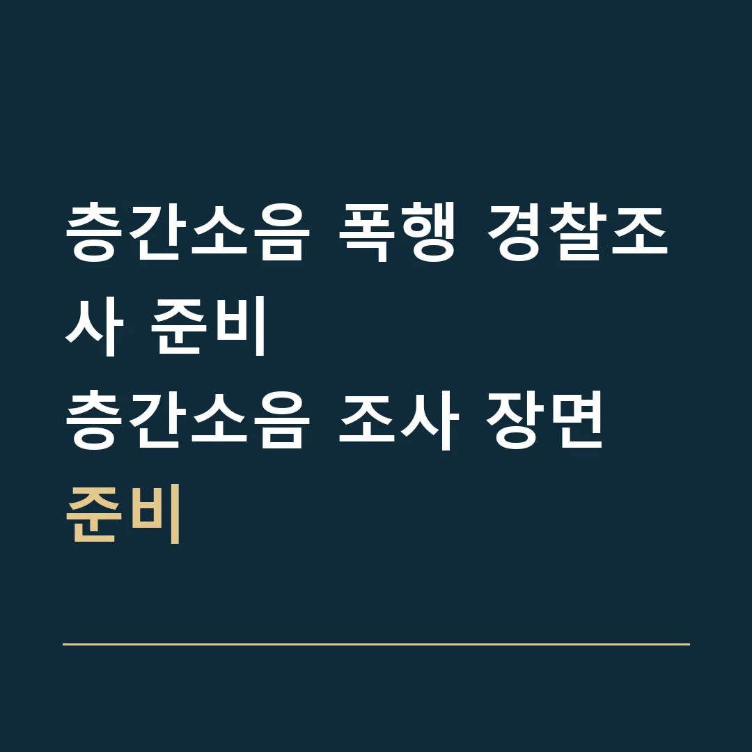 층간소음 폭행 경찰조사 준비 · 층간소음 조사 장면 준비