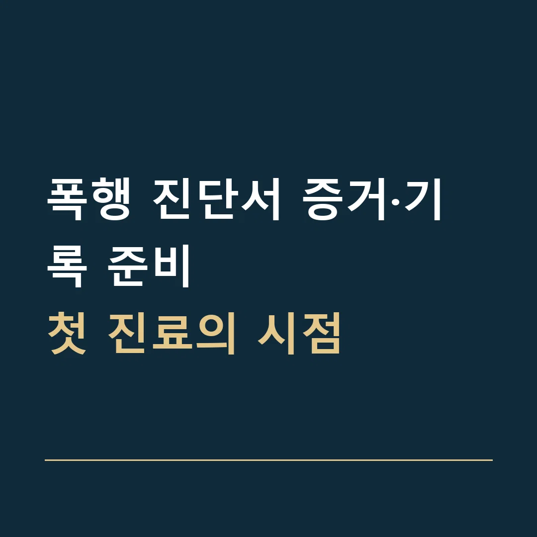 폭행 진단서 증거·기록 준비 · 첫 진료의 시점