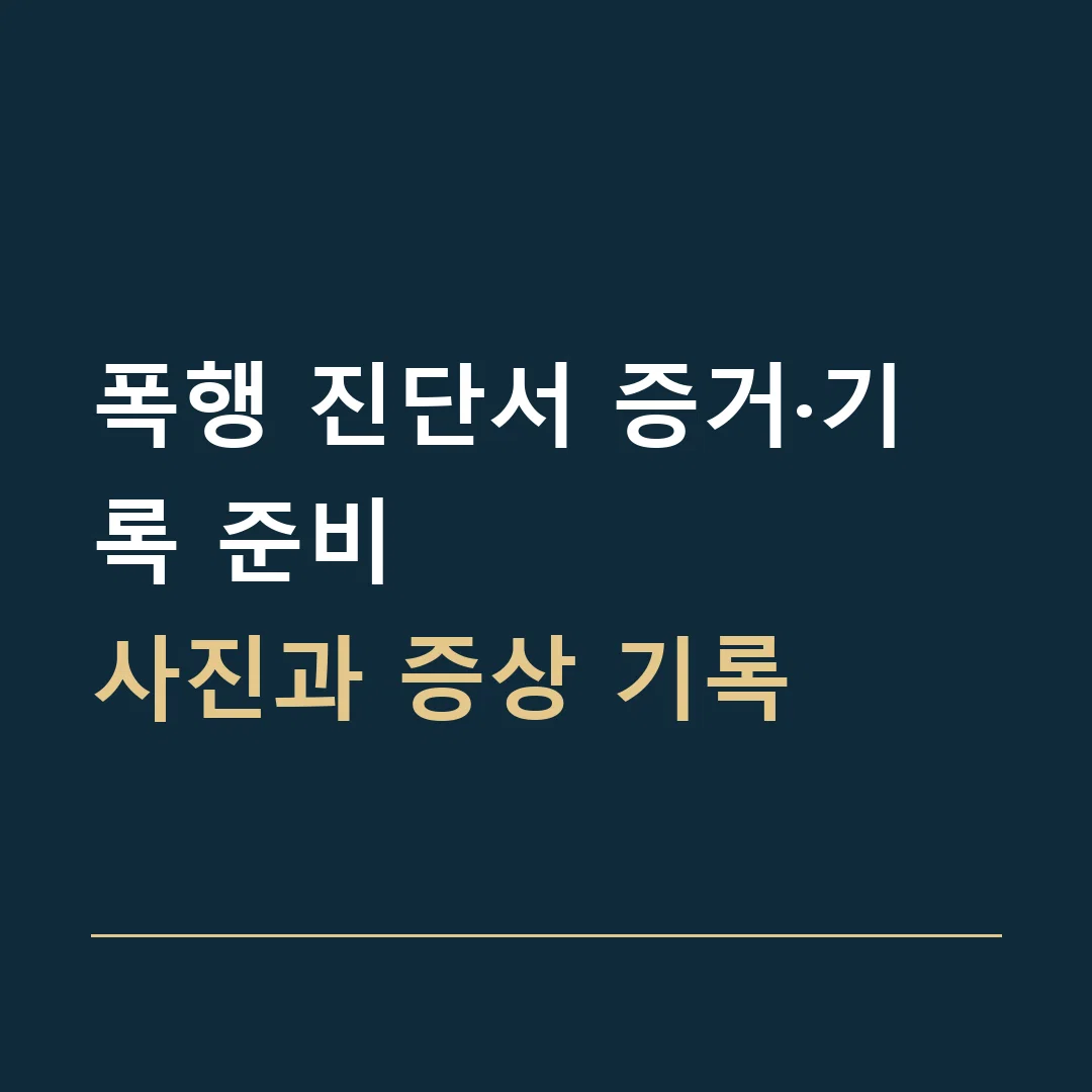 폭행 진단서 증거·기록 준비 · 사진과 증상 기록