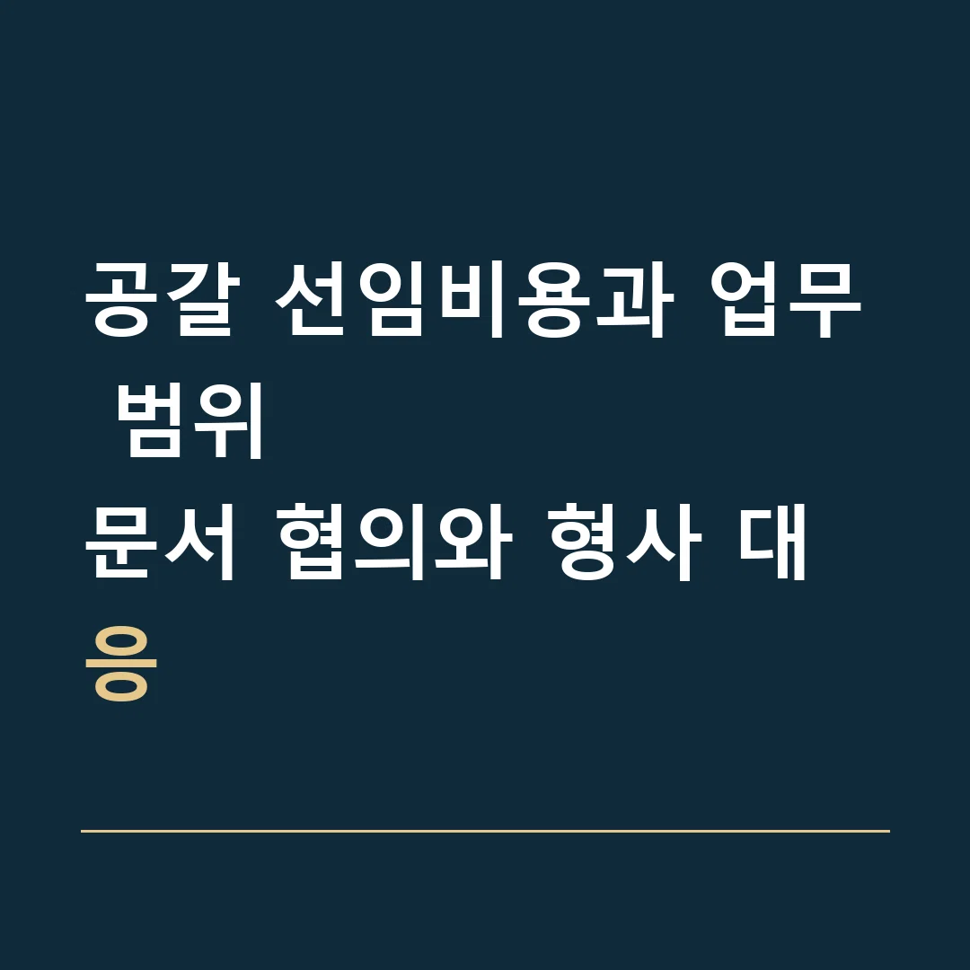 공갈 선임비용과 업무 범위 · 문서 협의와 형사 대응