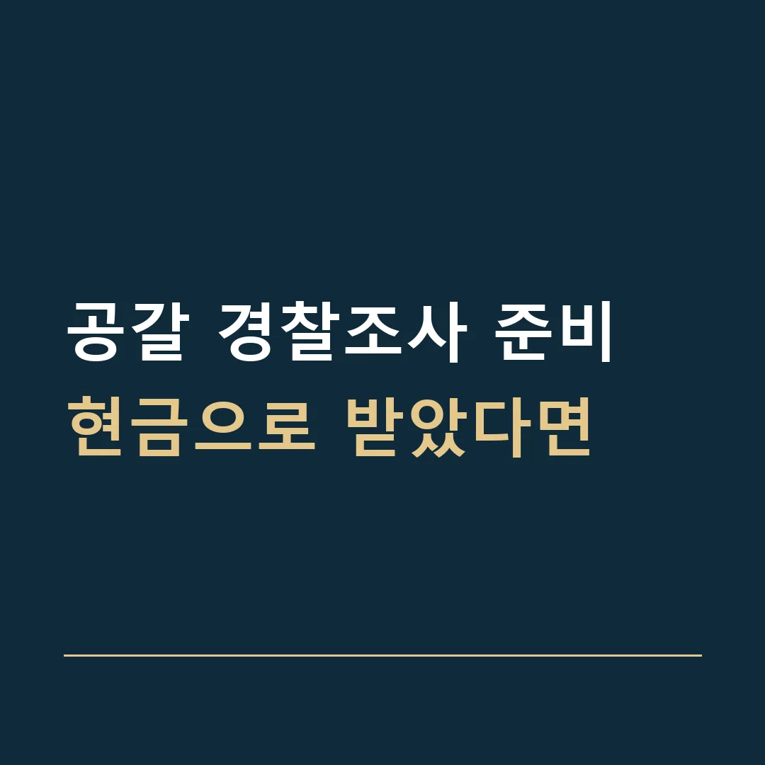 공갈 경찰조사 준비 · 현금으로 받았다면