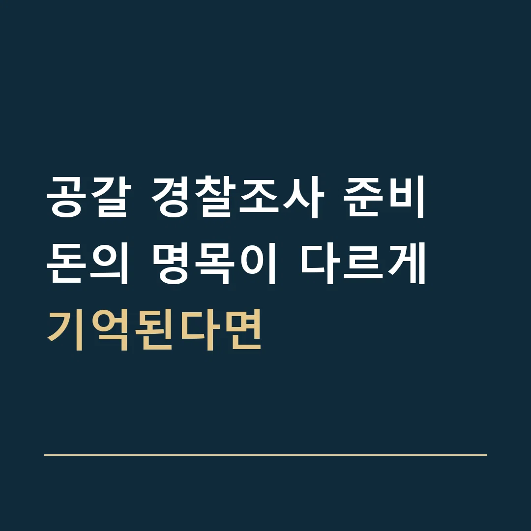 공갈 경찰조사 준비 · 돈의 명목이 다르게 기억된다면