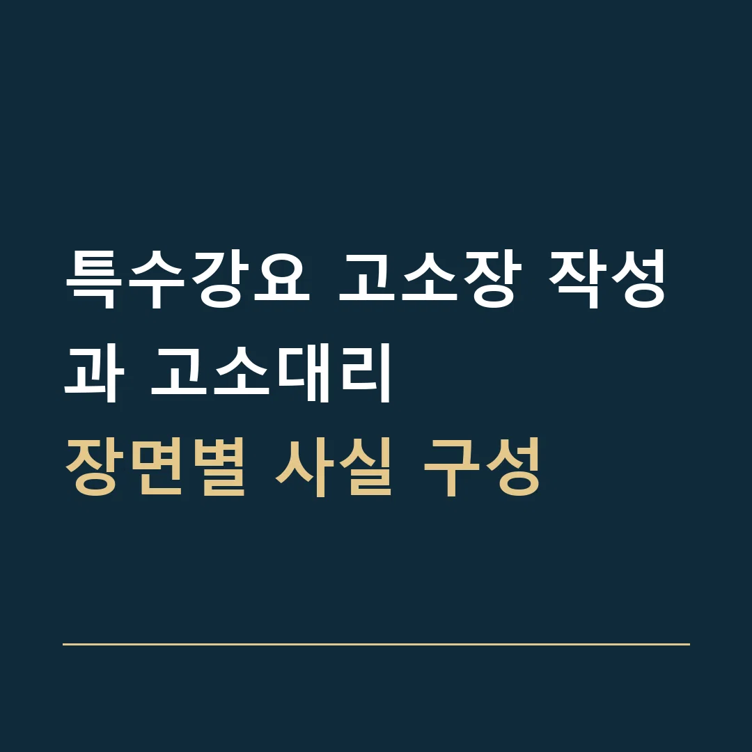 특수강요 고소장 작성과 고소대리 · 장면별 사실 구성