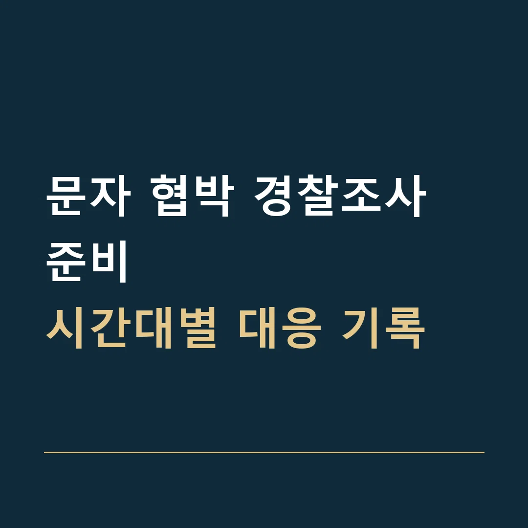 문자 협박 경찰조사 준비 · 시간대별 대응 기록